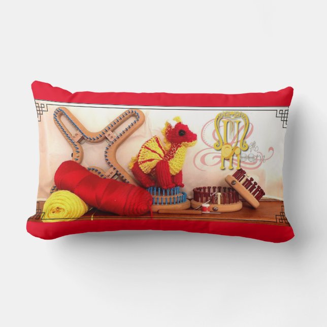 Almofada Lombar Travesseiro de tricô de Loom (Frente)