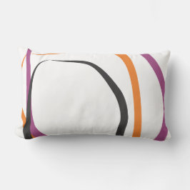 Almofada Lombar Travesseiro decorativo Branco com Acentos de Roxo 