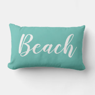 Almofada Lombar Travesseiro decorativo Branco de Script de Praia