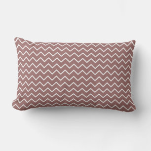 Almofada Lombar Travesseiro Decorativo Castanho ZigZag/ Bolinhas
