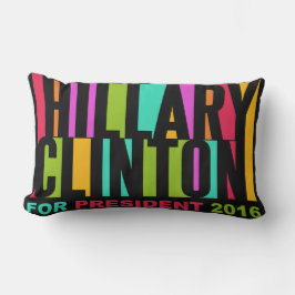 Almofada Lombar Travesseiro decorativo Colorida Hillary Clinton 20