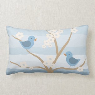 Almofada Lombar Travesseiro decorativo da árvore do Bluebird