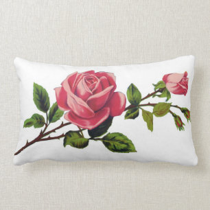 Almofada Lombar Travesseiro decorativo da rosa vermelha