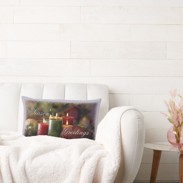 Almofada Lombar Travesseiro decorativo das Velas de Natal (Sofá)