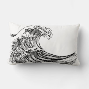 Almofada Lombar Travesseiro decorativo DE ALGODÃO DE ONDA JAPONESA