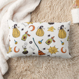 Almofada Lombar Travesseiro decorativo de Dia das Bruxas Amarelo e