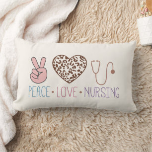 Almofada Lombar Travesseiro decorativo de Enfermagem do Peace Love