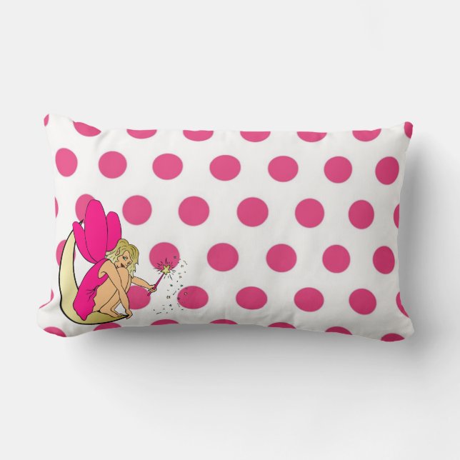 Almofada Lombar Travesseiro decorativo de fada rosa (Frente)