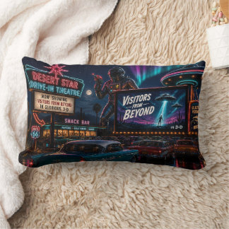 Almofada Lombar Travesseiro Decorativo de Ficção Científica Retro