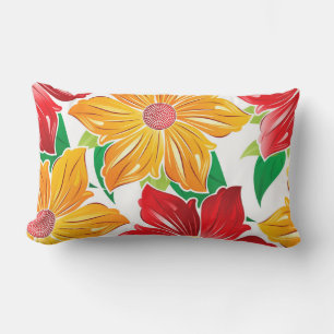 Almofada Lombar Travesseiro decorativo de Flores Negrito
