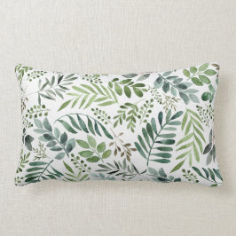 Almofada Lombar Travesseiro decorativo de Folhas Botânicas de Aqua