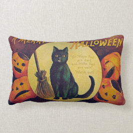 Almofada Lombar Travesseiro decorativo de Gato Preto Vintage Hallo