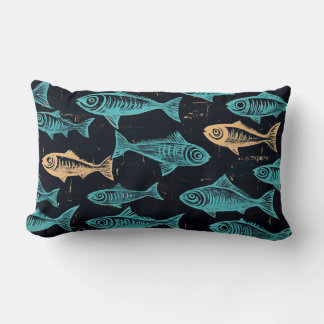 Almofada Lombar Travesseiro decorativo de madeira de peixe