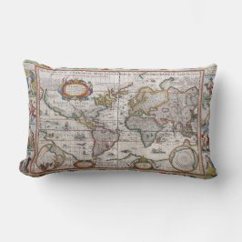 Almofada Lombar Travesseiro decorativo de Mapa Mundial Antiquado