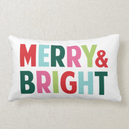 Almofada Lombar Travesseiro decorativo de Natal Feliz e brilhante