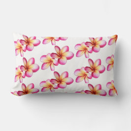 Almofada Lombar Travesseiro decorativo de Plumeria Rosa