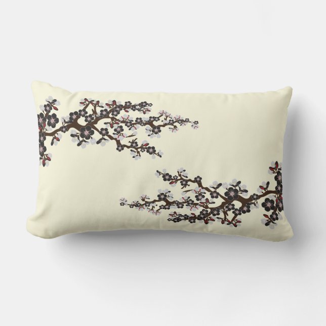 Almofada Lombar Travesseiro decorativo de Sakura das flores de (Frente)