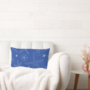Almofada Lombar Travesseiro decorativo de Starfish Azul Cobalto e