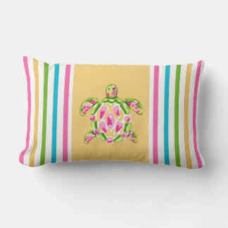 Almofada Lombar Travesseiro decorativo de tiras de pastel náutico 