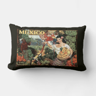 Almofada Lombar Travesseiro decorativo de viagens vintage do Méxic