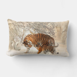 Almofada Lombar Travesseiro decorativo dos Tigres de inverno