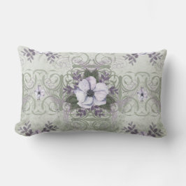 Almofada Lombar Travesseiro decorativo Floral de Sage e Lavanda Vi
