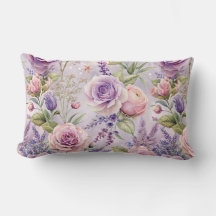 Travesseiro decorativo Floral Rosa lavanda