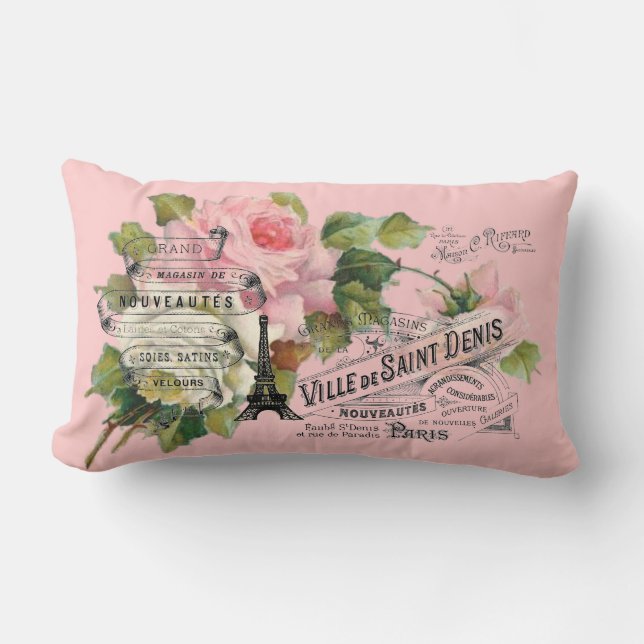 Almofada Lombar Travesseiro decorativo francês da colagem do (Frente)