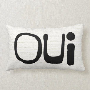 Almofada Lombar Travesseiro decorativo francês da tipografia (Oui