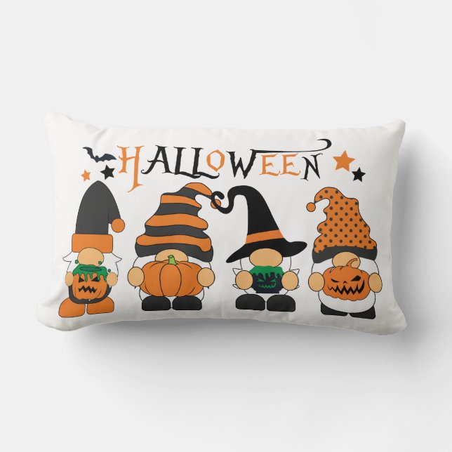 Almofada Lombar Travesseiro decorativo Gnomo do Halloween (Frente)