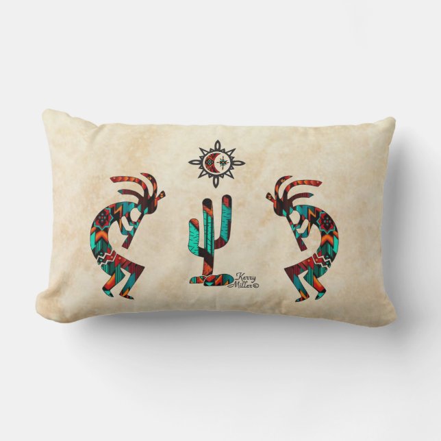 Almofada Lombar Travesseiro decorativo Kokopelli Sudoeste (Frente)