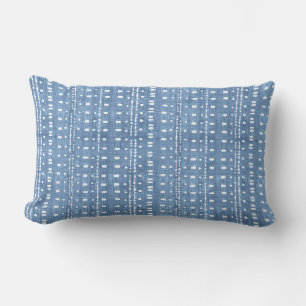 Almofada Lombar Travesseiro decorativo Linhas e Pontos Azuis