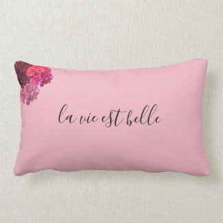 Almofada Lombar Travesseiro decorativo lombar floral cor-de-rosa &