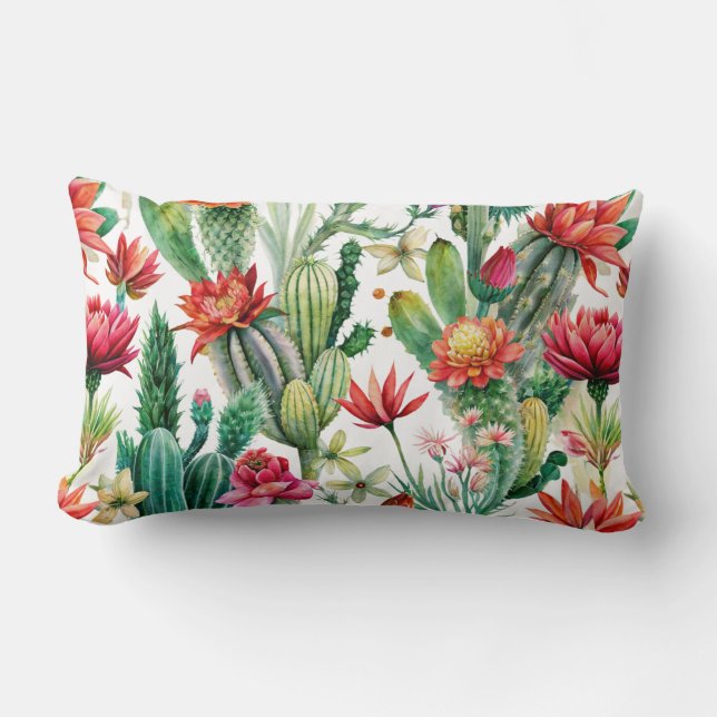 Almofada Lombar Travesseiro decorativo lombar Vibrant Desert Bloom (Frente)