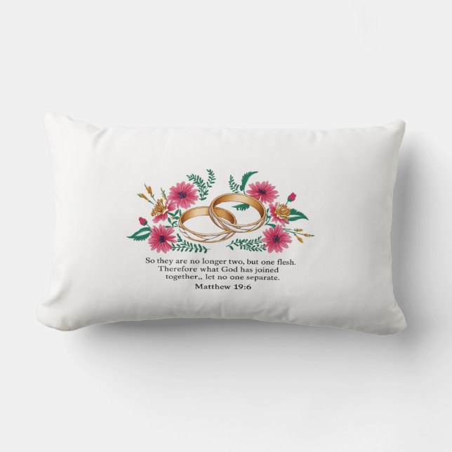 Almofada Lombar Travesseiro decorativo Matthew 19:6 (Frente)