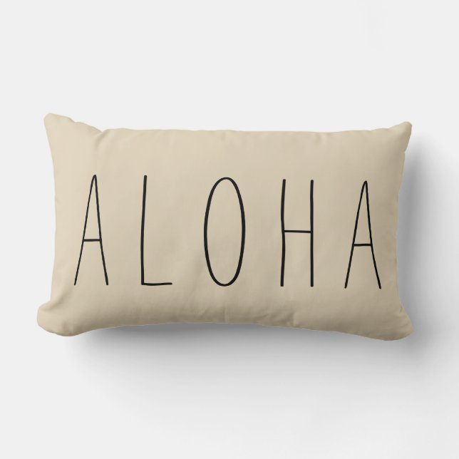 Almofada Lombar Travesseiro decorativo moderno de Brown Aloha (Frente)