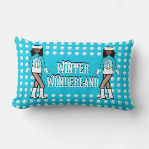 Almofada Lombar Travesseiro decorativo Natal Aqua/Branco