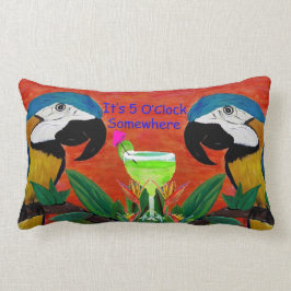 Almofada Lombar Travesseiro decorativo Parrot Tiki Bar