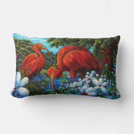 Almofada Lombar Travesseiro decorativo Red Ibis Original Pintura D