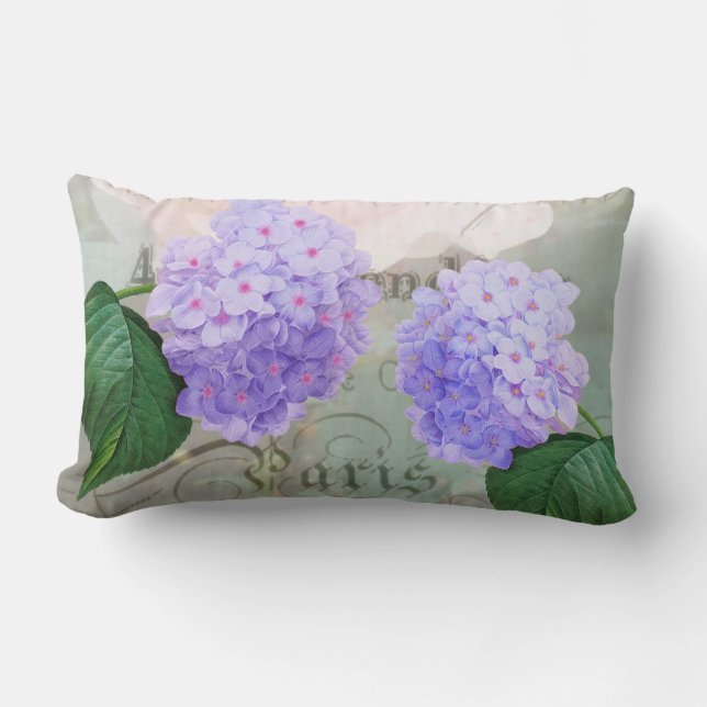 Almofada Lombar Travesseiro decorativo roxo do Lumbar do Hydrangea (Frente)