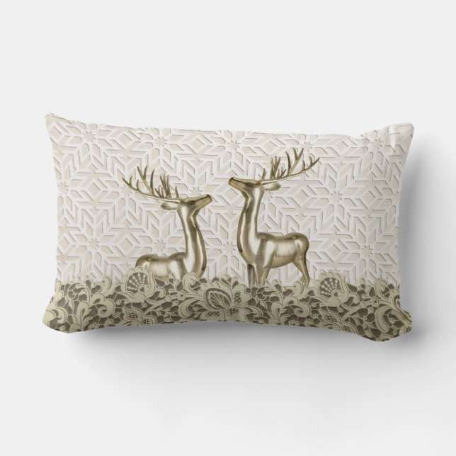 Almofada Lombar Travesseiro Decorativo Scandi Deer (Verso)