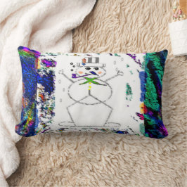 Almofada Lombar travesseiro decorativo "Snowman in Living Color"