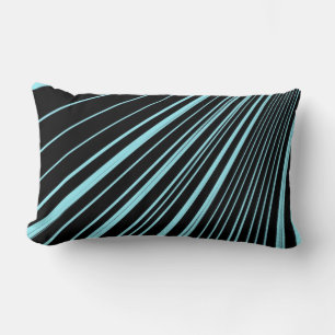Almofada Lombar Travesseiro decorativo Stripe Azul Aqua Azul Preto