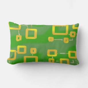 Almofada Lombar Travesseiro decorativo verde GeoCir, Travesseiro l