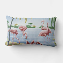 Almofada Lombar Travesseiro decorativo Vintage Turner Flamingo Lum