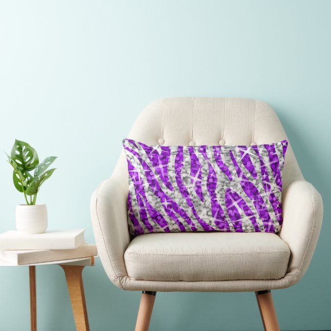Almofada Lombar Travesseiro decorativo Zebra Glitz (Cadeira)