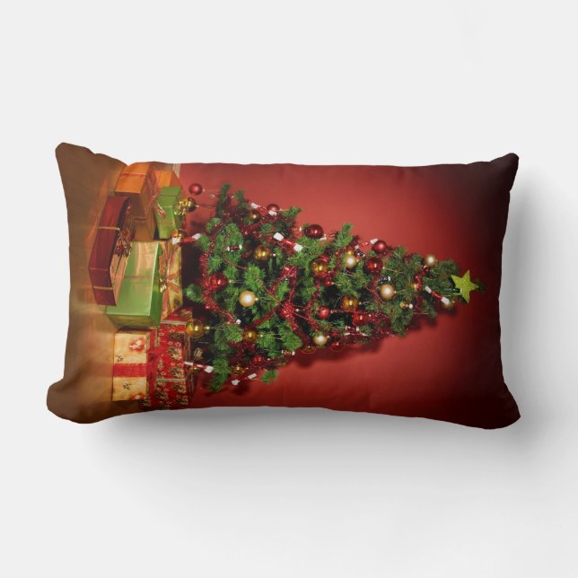 Almofada Lombar Travesseiro do coxim do lance da árvore de Natal (Frente)