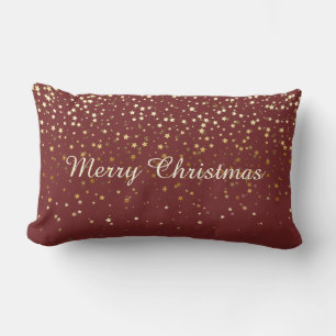 Almofada Lombar Travesseiro dourado BRGNDY das estrelas do Feliz