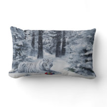 Travesseiro Floresta de Neve do Tigre Branco – Inv