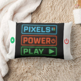 Almofada Lombar Travesseiro Gamer Pixels Power Play – Arte de Pixe